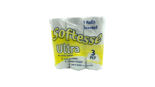 رول توالت معطر لیمویی Ultra Softesse بسته 9 عددی