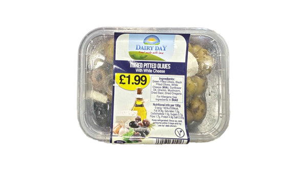 Dairy Day Mixed Pitted olives With White Cheese 200g