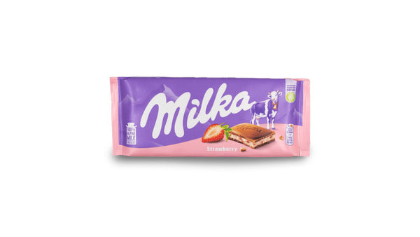شکلات تخته‌ای توت‌فرنگی میلکا ۱۰۰ گرم