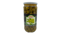 Village whole green olives 700g