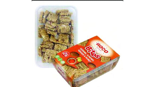 Roco Bites sesame almond ginger & honey
