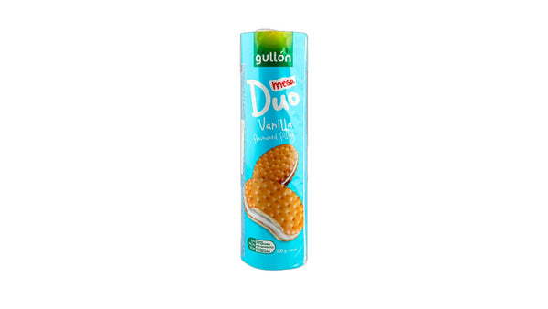 Gullon mega duo vanilla flavoured filling biscuits 500g